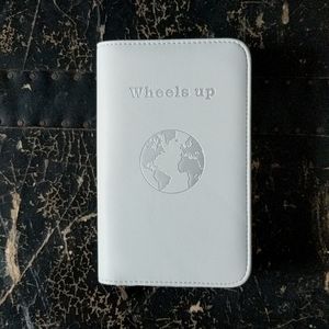 Wheels Up Passport Holder with Electronics  Charger